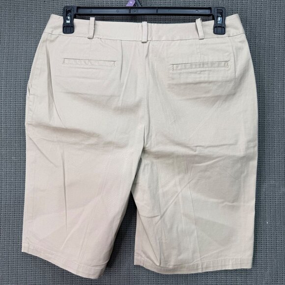 Talbots Womens Size 10 Beige Chino Bermuda Shorts Cotton Blend - Picture 2 of 10